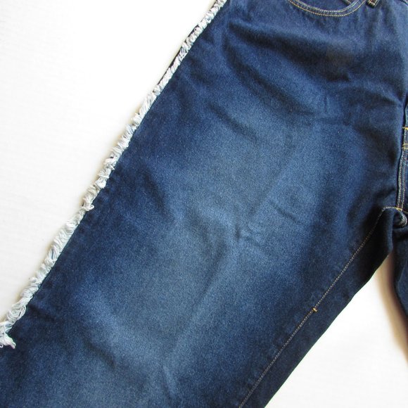 NWT AZZURE DENIM SHORTS FRINGED SIDE SEAMS MEN 36" - Picture 5 of 5